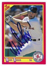 WADE BOGGS 1990 SCORE AUTOGRAPHED SIGNED # 245 BOSTON RED SOX HOF