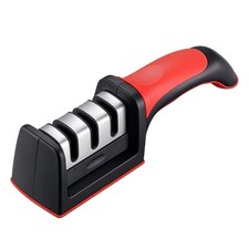 Professional 3 Stage Kitchen Knife Sharpener Manual Sharpening Tool Gray Black