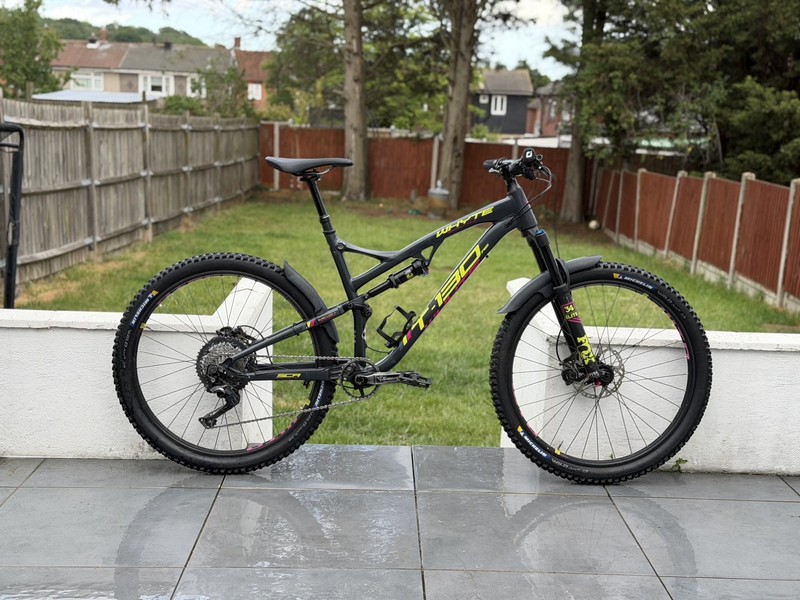 Whyte T-130 RS Large Full Suspension Mountain Bike Granite/Lime, Fully Serviced