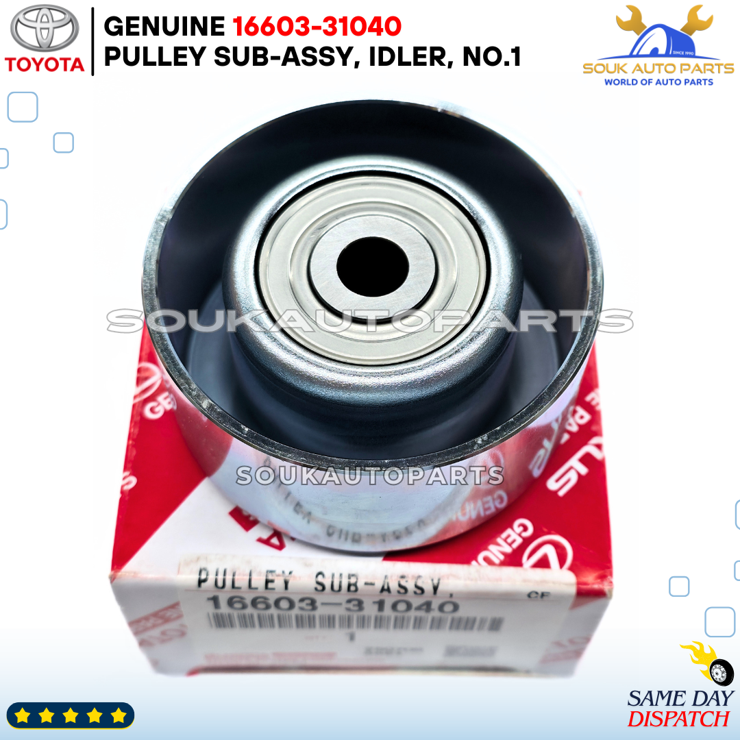 16603-31040 Genuine Toyota PULLEY SUB-ASSY, IDLER, NO.1 1660331040