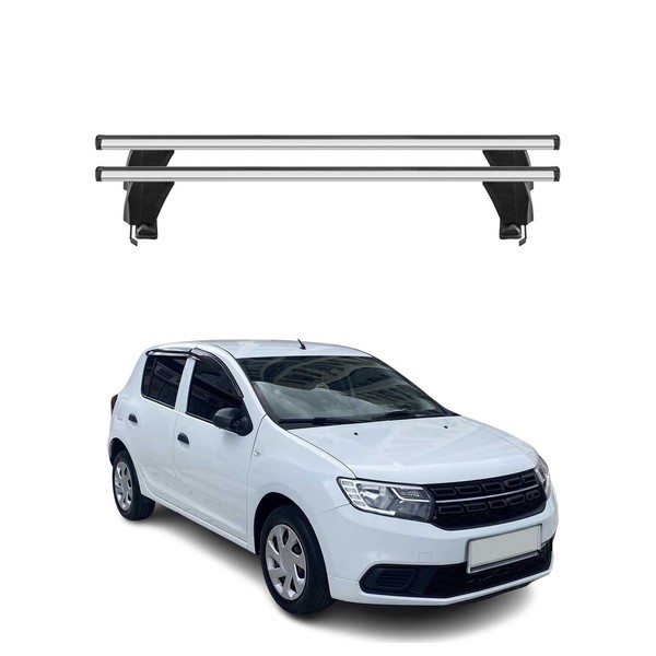 Menabo DachträGer GrundtäGer FüR Dacia Sandero 2012-2020 50Kg Alu Silber 2 Tlg-image