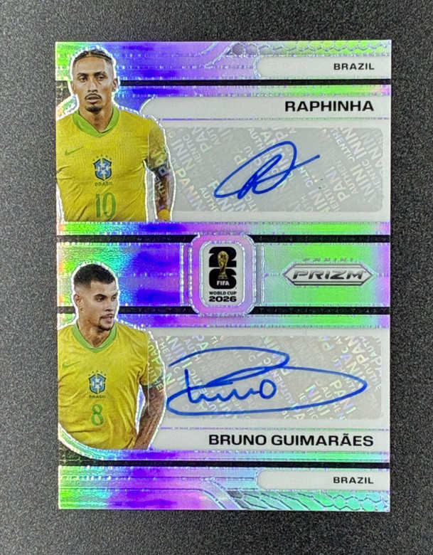 2026 Panini Prizm FIFA World Cup Raphinha Bruno Guimarães Dual Auto /10 Brazil