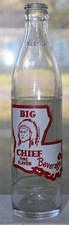 Big Chief Homer Louisiana ACL soda bottle w picture Indian & state LA Coca Cola