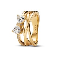 Pandora Ring 163511C01 Weite 56 Funkelnde Schleife & ÜBerkreuztes Band Ring
