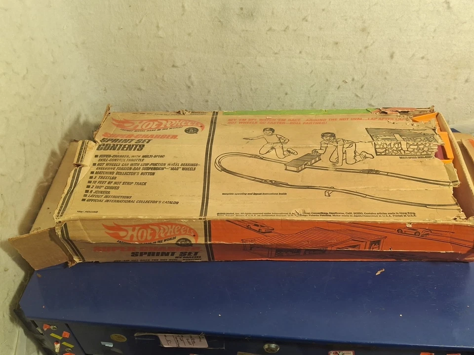 Juego de Supercargador Sprint Mattel Hot Wheels 1968 vintage con extras Foto 2 de 4