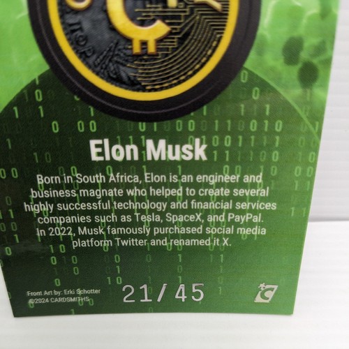 2024 Cardsmiths Currency Series 3 "Elon Musk" #39 Jade Refractor 21/45 - Picture 13 of 13