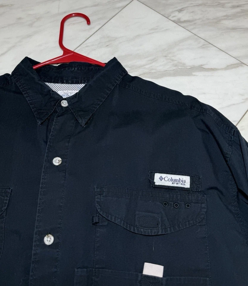 Camisa Columbia PFG Para Hombres Talla XXL Negra Omni-Sombra UPF Pesca Ventilada Manga Larga Foto 2 de 4