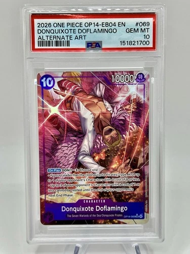 One Piece Donquixote Doflamingo - OP14-069 (Alternate Art) PSA 10 ENGLISH