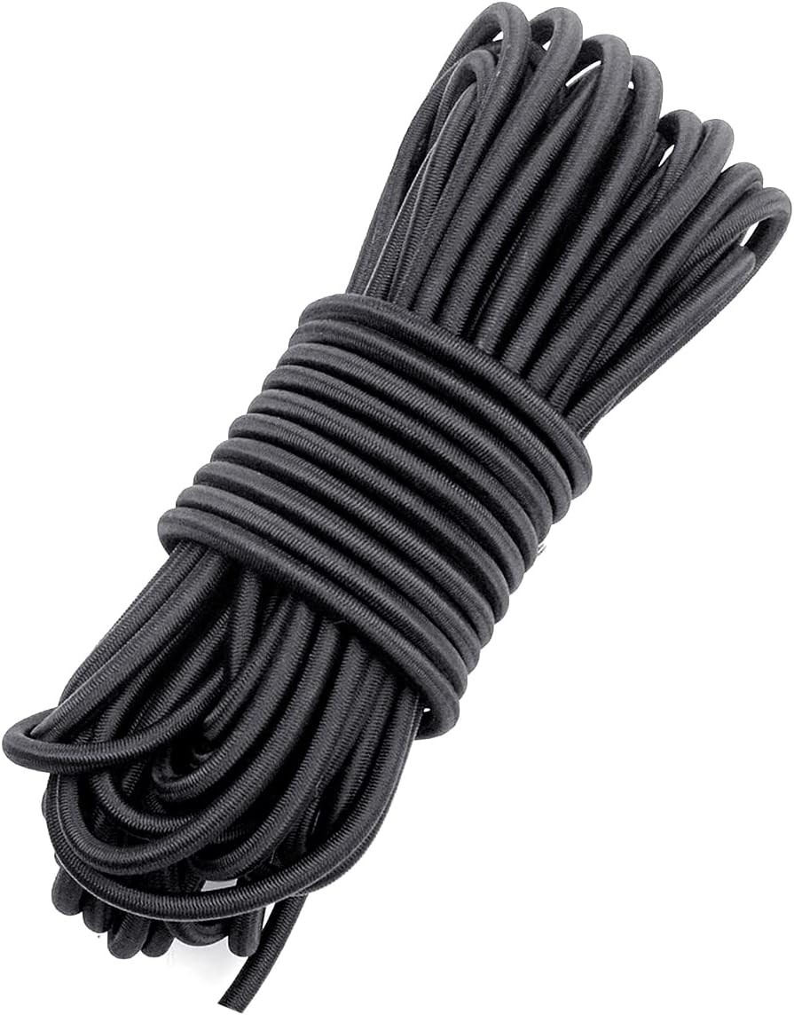 Fantasyon 4mm Black Elastic Cord 10 Meter 4mm Elastic String Bungee Cord Round