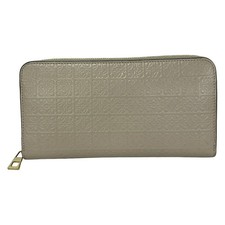 LOEWE Anagram Long Wallet Embossed Beige Round Zipper