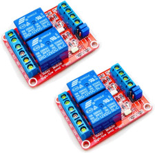 2Pcs DC 12V 2 Channel Relay Module with Isolated Optocoupler High and Low Level
