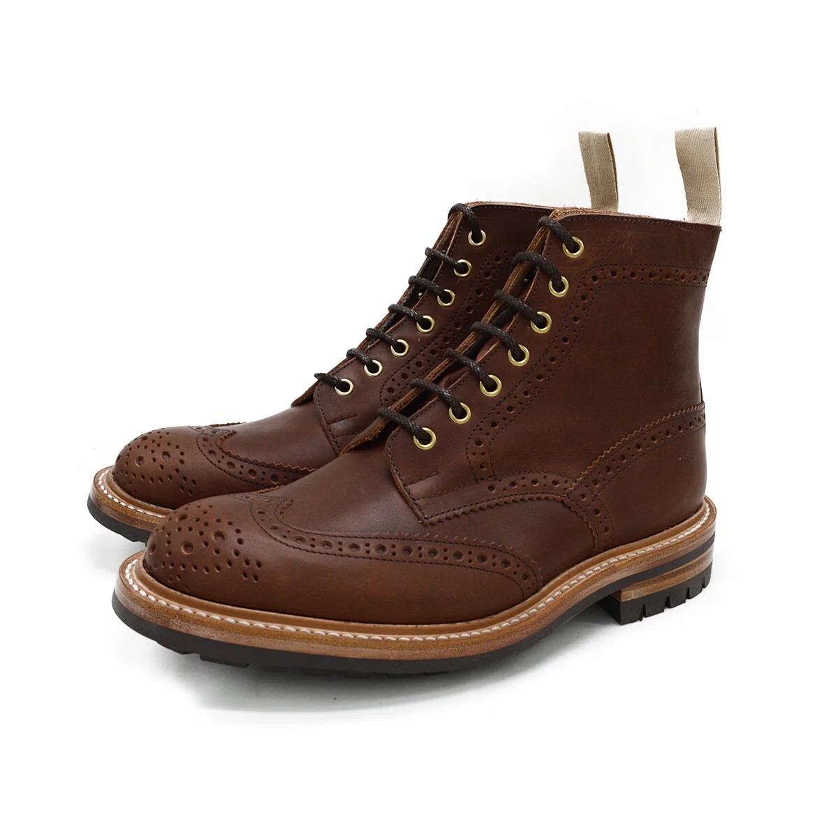 SAOLA MADE IN UK 11 US 10 UK Trickers Whisky Pampus Pull Up pelle marrone
