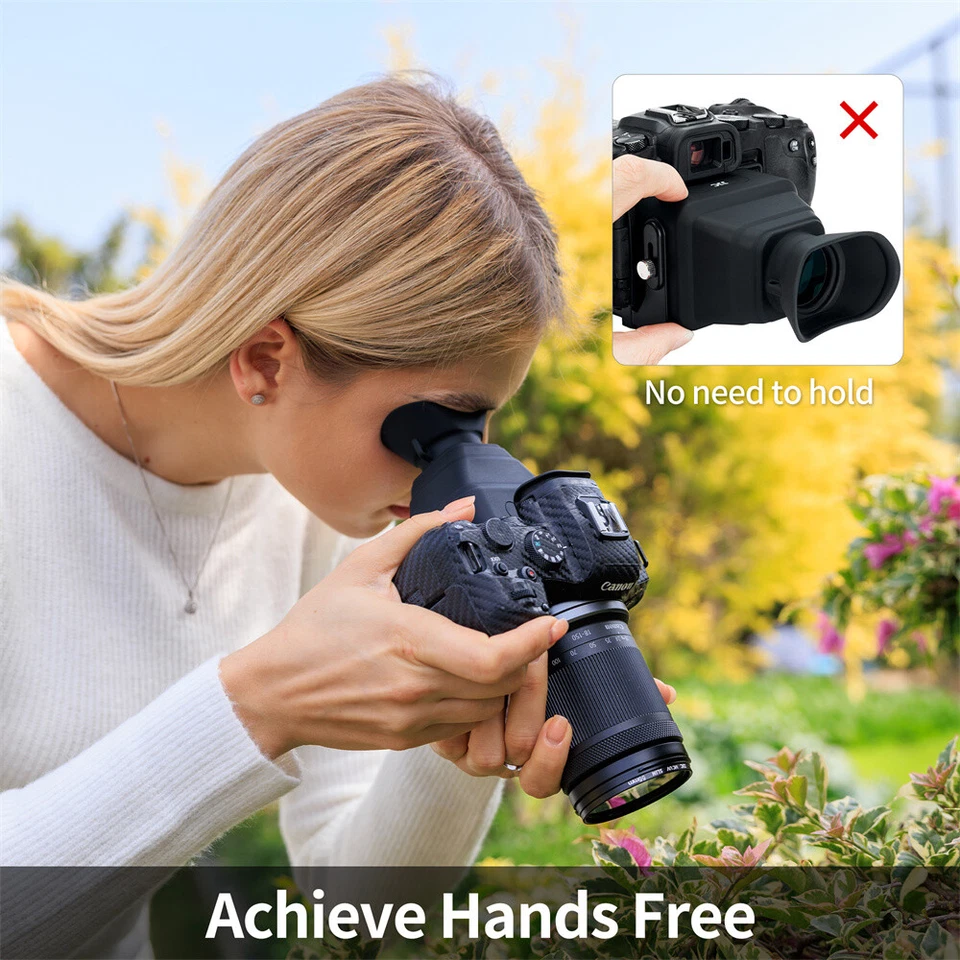 Camera LCD Viewfinder Magnifier 3.0X Screen Sunshade Hood for Sony Canon Nikon - Image 2 of 4