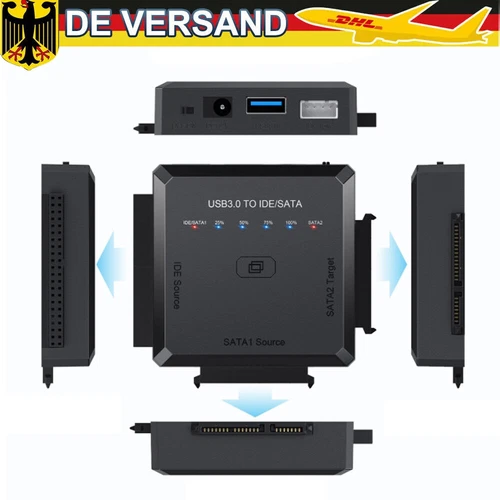 USB3.0 TO IDE/SATA Konverter 2.5" 3.5" Festplatte extern Sata USB Adapter DHL