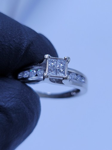 14k white gold diamond engagement ring size 4.5 - Picture 12 of 19