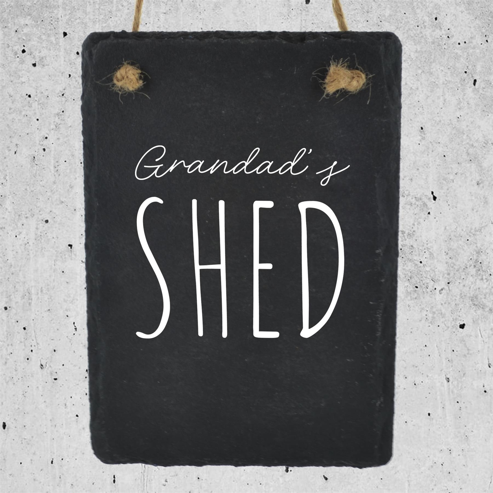 Grandad's Shed Humorous Typography Slate Plaque