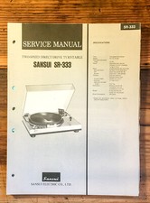 Sansui SR-333 Giradischi/Giradischi Manuale di servizio *Originale*