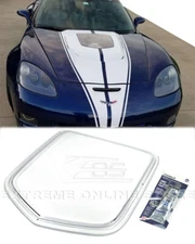 Clear Heat Extractor Hood Insert ZR1 Style For 05-13 Corvette C6 Polycarbonate 