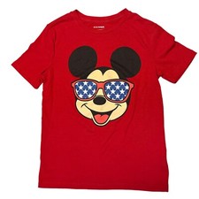 Old Navy Mickey Mouse US Star Sunglasses Kids Medium 8 Red T-Shirt USA Disney