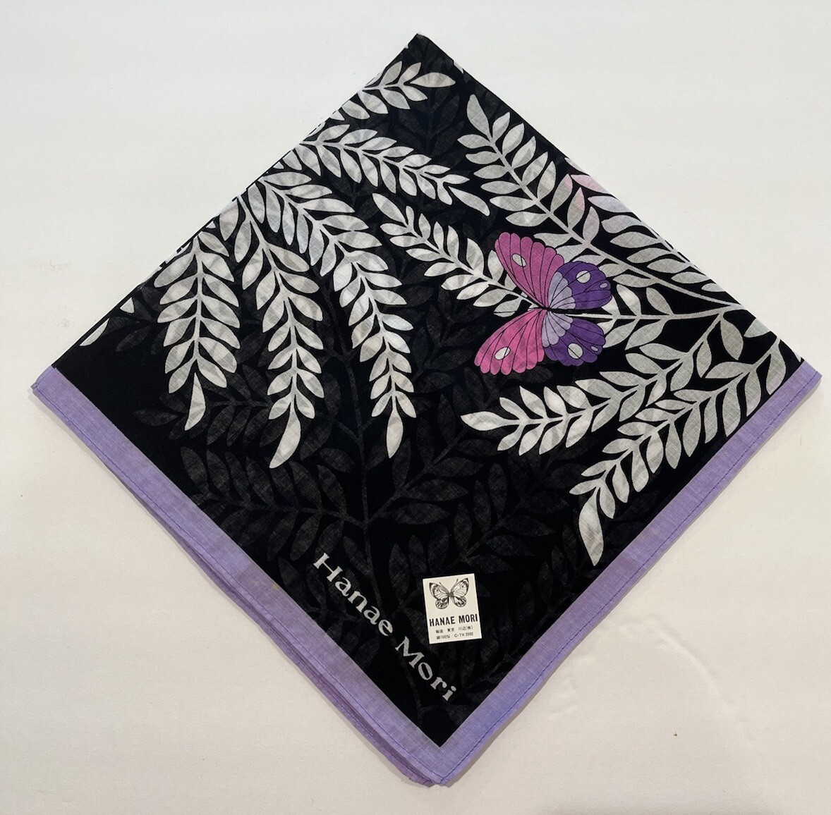 HANAE MORI Handkerchief Women Butterfly Floral Pattern 100