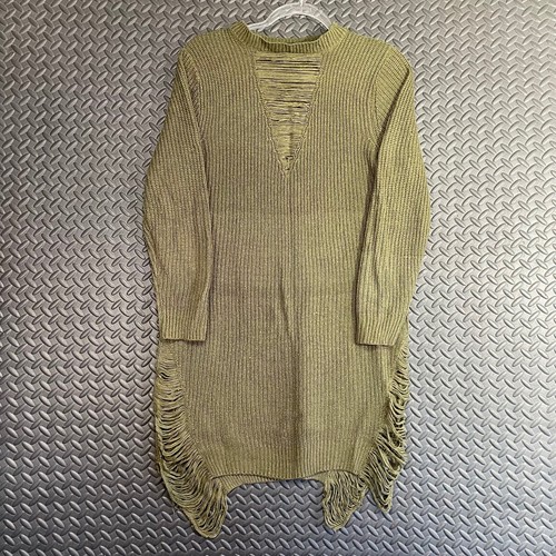 Trendy Threads Olive Green Knit Long Sleeve Sweater Dress Women's Size XL