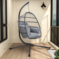 Patio Foldable Hanging Swing Chair with Stand