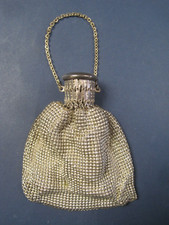 Vintage Whiting Davis Mesh Beggars Bag w Tag Expandable Silver Mesh
