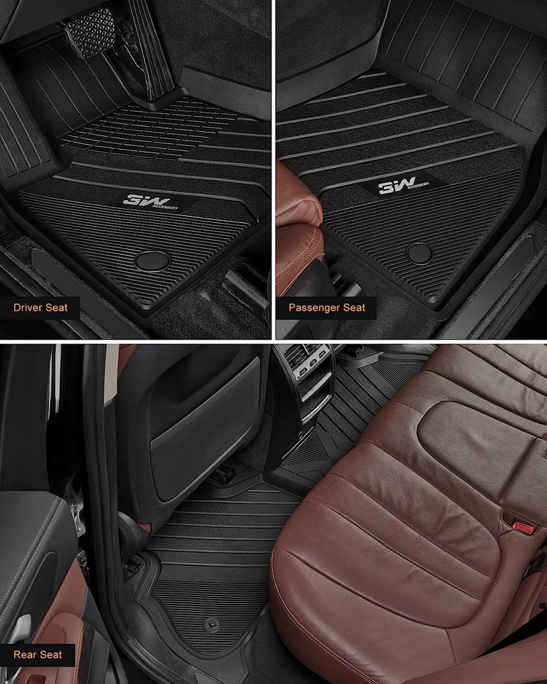 Floor Mats Liner Trunk Mat For BMW X5 2019-2025 All Weather Molded 3D Black 4Pcs - Image 4 of 4
