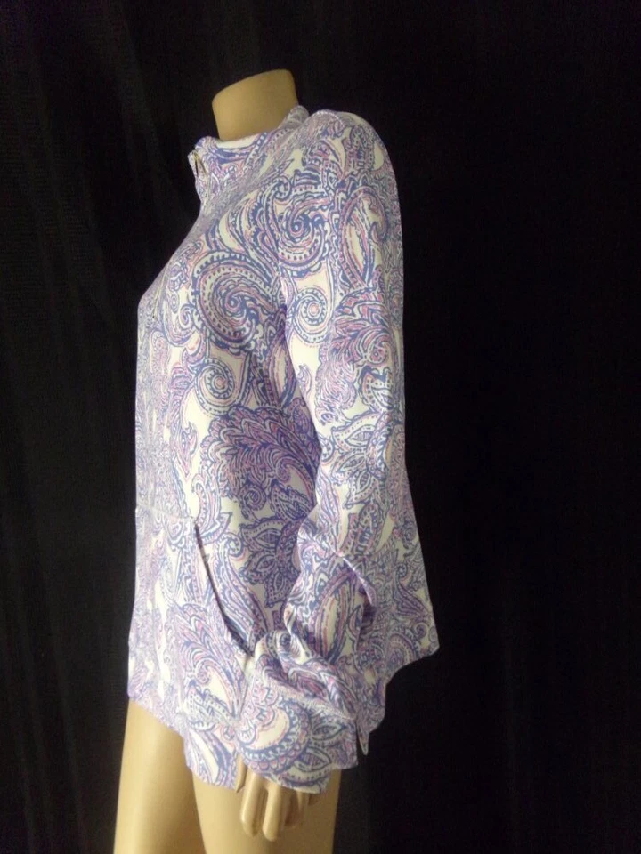 JONES NY Suéter Pullover Lotus Mediano Violeta Azul Rosa Paisley Bolsillo Combo Nuevo con Etiquetas Foto 3 de 4