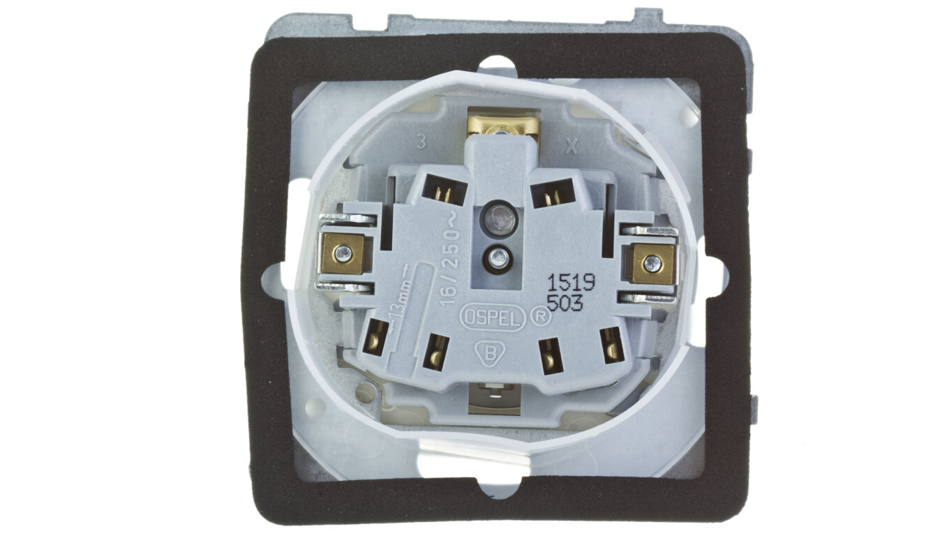 KARO Splashproof socket w/u IP44 transparent cover ecru pearl GPH-1SZ/m/4 /T2UK