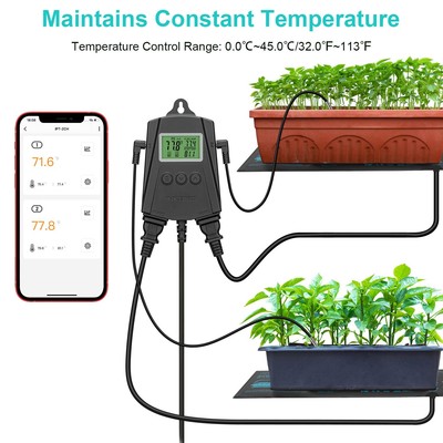 WiFi Heizmatte Thermostat Temperaturregler Sämlinge Keimung Gewächshaus Wärme DE