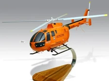Airbus Eurocopter Bo 105 German Search & Rescue Wood Helicopter Model Large 1/32
