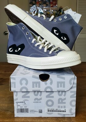 New Converse Chuck Taylor Hi x CDG Comme Des Garcons PLAY Gray Size US 9