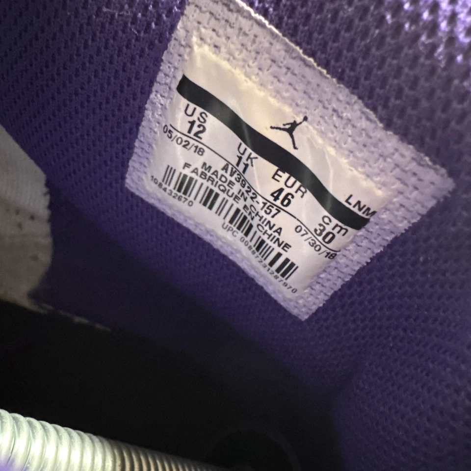 Nike Air Jordan Legacy 312 Lakers Púrpura Blanco Hombres Talla 12 AV3922-157 BaloncestoSS Foto 2 de 4