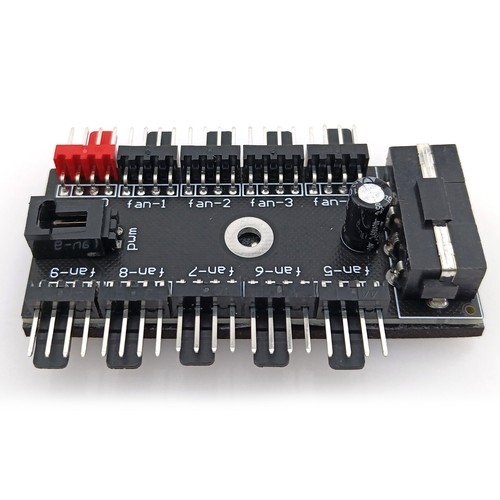 PC CPU Case Fan Splitter 4pin 10 Channel Hub Board PWM Control IDE Power Cable - Afbeelding 7 van 12