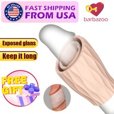 Foreskin Penis Cock Ring Sleeve Enhancer Prolong Delay Sex Toy for Men-Couples