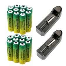 20x SkyWolfEye 14500 Battery Rechargeable 3.7V 1200mAh Li-ion 2x Smart Charger