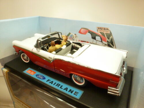 SUN STAR 1957 FORD FAIRLANE SKYLINER - RED+WHITE 1:18 - VERY GOOD IN BOX - Imagen 4 de 10