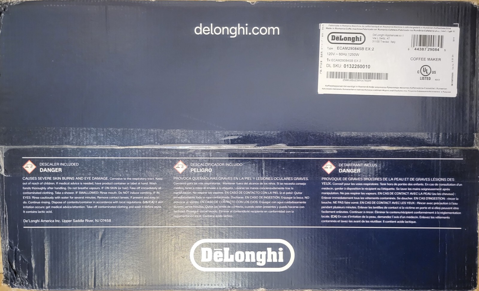 New DeLonghi Magnifica Evo ECAM29084SB Stainless Steel Espresso Coffee