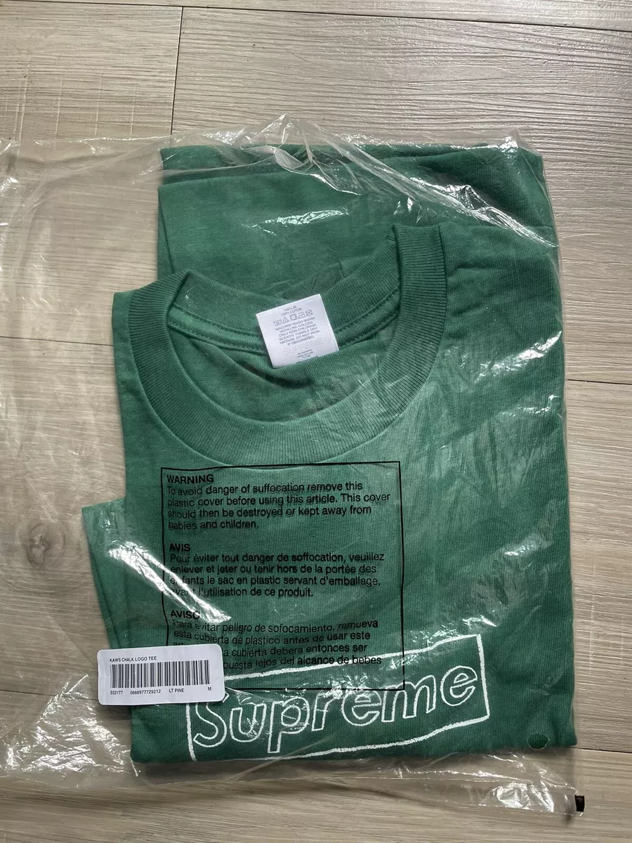 Supreme KAWS Chalk Logo Tee "Light Pine