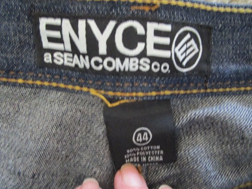 Men's ENYCE Jeans Dark Blue Wash Gold Stitching Relaxed Fit Cotton Poly 44 x 31 - Picture 2 of 6
