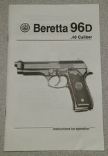 BERETTA 96D Operation Instructions Original Manual w/ Parts Drawing & Parts List