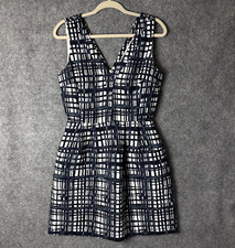 Madewell Dress Women's 4 Blue Midnight Brushstroke Plaid Sleeveless Pocket E4900