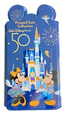 Disney World Parks 50th Anniversary Mickey Minnie Pressed Penny Coin Book Album