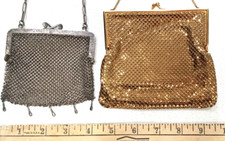 Vintage German Silver Mesh Chain Evening Purse and Modern Gold Mesh Purse