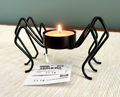 IKEA Kustfyr SPIDER Tealight Candle Holder Decor Black 3