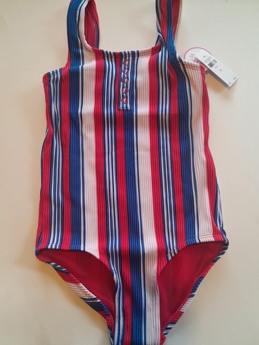 Girls Justice One Piece Color Patriotic Swimsuit Size 8 New NWT Red White Blue - Picture 2 of 10