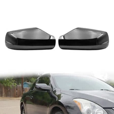 Pair Gloss Black Side Wing Mirror Cover Caps For Nissan Altima 2.5L 2007-2012