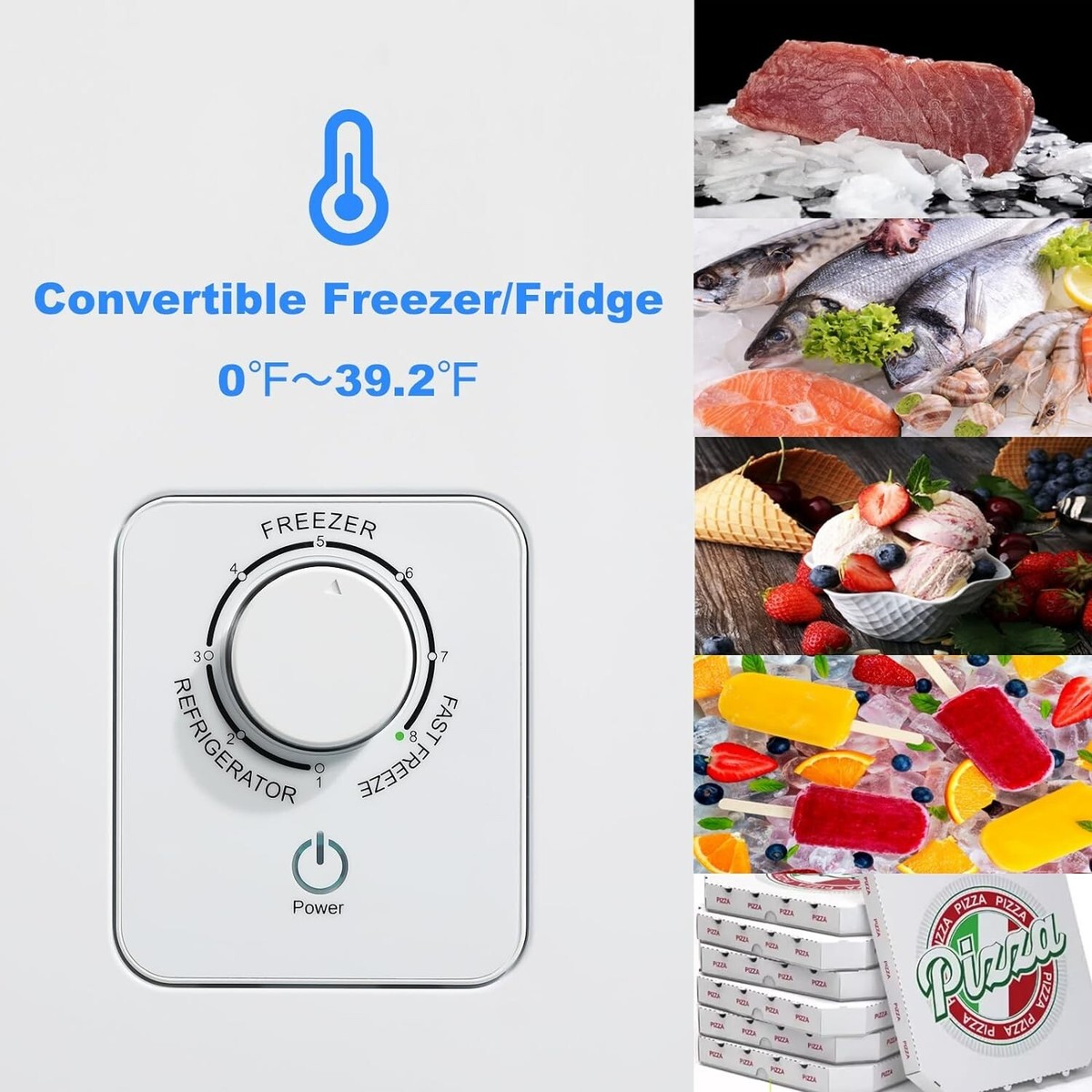 18 Cu.Ft Chest Freezer Deep Freezer Adjustable Thermostat Control