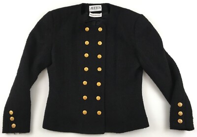 Auer s Denver 1970s 1980s blazer jacket made in USA wool blend black UK 16 US 12